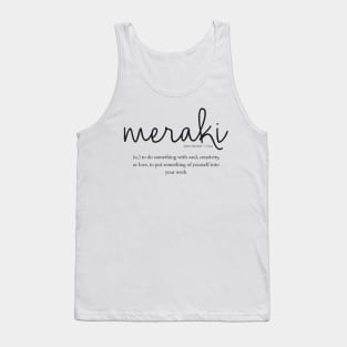 Meraki - Greek definition Tank Top